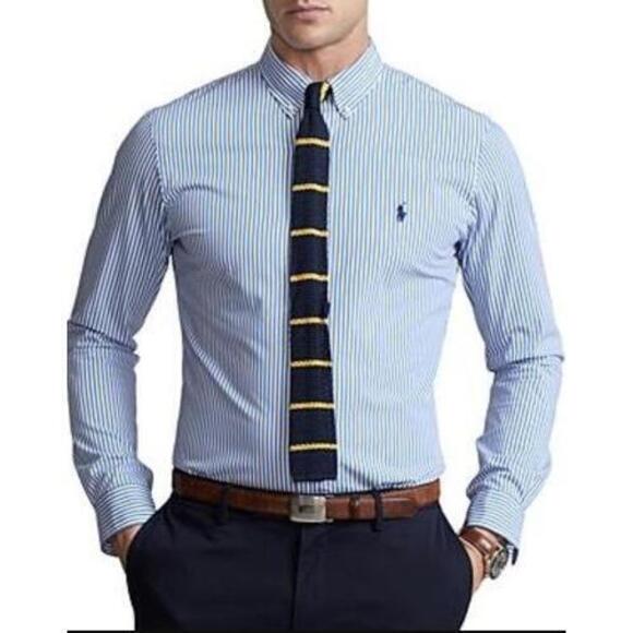 Polo Ralph Lauren Slim Fit Striped Stretch Poplin Shirt